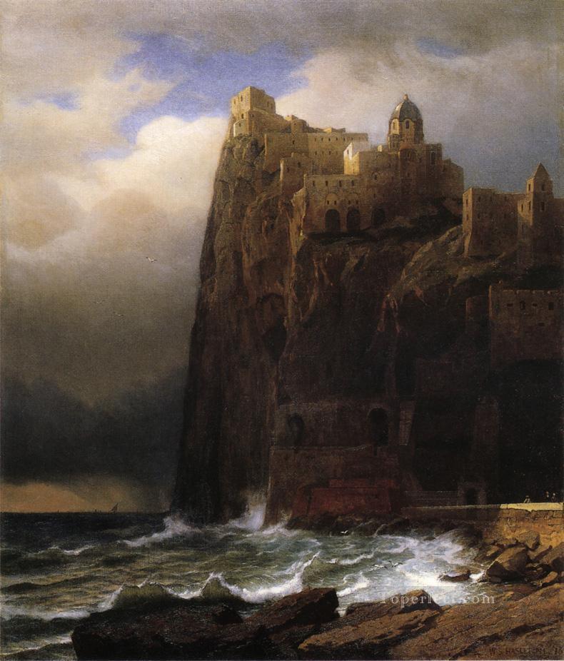 Coastal Cliffs aka Ischia scenery Luminism William Stanley Haseltine Oil Paintings